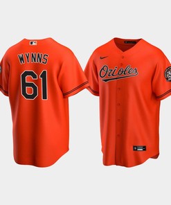 Men's Baltimore Orioles Austin Wynns 61 Alternate Team Orange Jersey - Robokeg