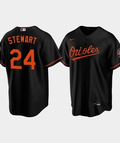 Men's Baltimore Orioles DJ Stewart 24 Alternate Black Jersey - Robokeg