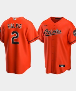 Men's Baltimore Orioles Freddy Galvis 2 Alternate Team Orange Jersey MLB Jersey - Robokeg