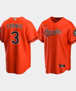 Men's Baltimore Orioles Maikel Franco 3 Alternate Team Orange Jersey - Robokeg