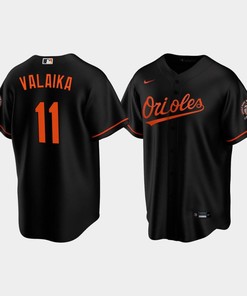 Men's Baltimore Orioles Pat Valaika 11 Alternate Black Jersey - Robokeg