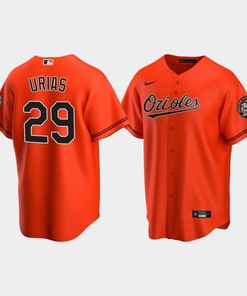 Men's Baltimore Orioles Ramon Urias 29 Alternate Team Orange Jersey - Robokeg