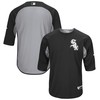 Men's Black/Gray Chicago White Sox Collection On-Field 3/4-Sleeve Batting Practice Jersey - Robokeg