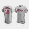 Men's Boston Red Sox 15 Dustin Pedroia Gray Road Jersey - Robokeg