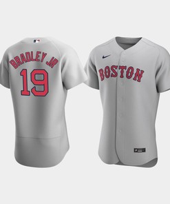 Men's Boston Red Sox 19 Jackie Bradley Jr. Gray Road Jersey - Robokeg