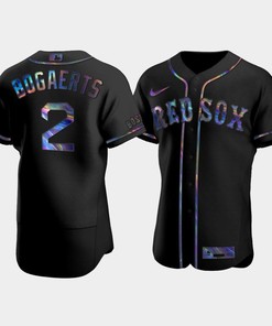 Men's Boston Red Sox 2 Xander Bogaerts Black Golden Edition Holographic Jersey - Robokeg