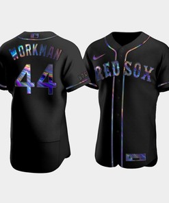Men's Boston Red Sox 44 Brandon Workman Black Golden Edition Holographic Jersey - Robokeg