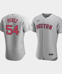 Men's Boston Red Sox 54 Martin Perez Gray Road Jersey - Robokeg
