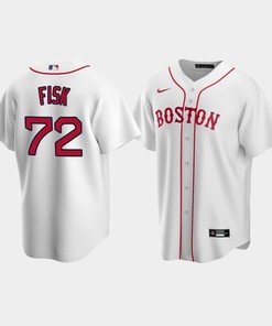 Men's Boston Red Sox Carlton Fisk 72 White Alternate Jersey - Robokeg