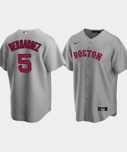 Men's Boston Red Sox Enrique Hernandez 5 Gray Road Jersey - Robokeg