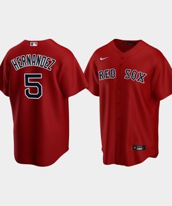 Men's Boston Red Sox Enrique Hernandez 5 Red Alternate Jersey - Robokeg