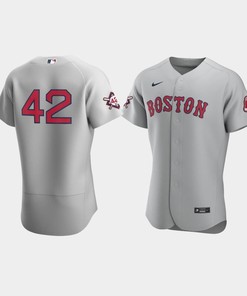Men's Boston Red Sox Gray 42 Jackie Robinson Day Jersey - Robokeg