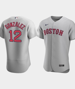 Men's Boston Red Sox Marwin Gonzalez 12 Gray Road Jersey - Robokeg