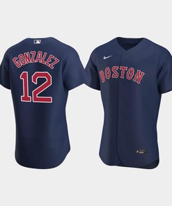 Men's Boston Red Sox Marwin Gonzalez 12 Navy Alternate Jersey - Robokeg
