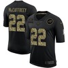 Mens Carolina Panthers #22 Christian Mccaffrey 2020 Black Camo Salute To Service Limited Stitched Nfl Jersey - Robokeg