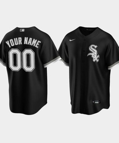 Men's Chicago White Sox 00 Custom Black Alternate Jersey - Robokeg