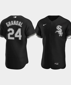 Men's Chicago White Sox 24 Yasmani Grandal Black Alternate Jersey - Robokeg
