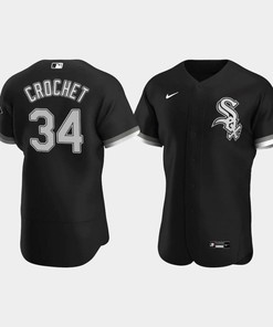 Men's Chicago White Sox 34 Garrett Crochet Black Alternate Jersey - Robokeg