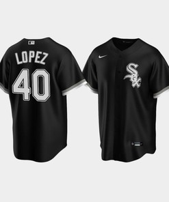 Men's Chicago White Sox 40 Reynaldo Lopez Black Alternate Jersey - Robokeg