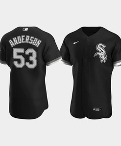 Men's Chicago White Sox 53 Drew Anderson Black Alternate Jersey - Robokeg