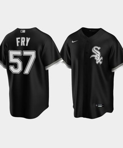 Men's Chicago White Sox 57 Jace Fry Black Alternate Jersey - Robokeg