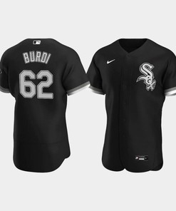 Men's Chicago White Sox 62 Zack Burdi Black Alternate Jersey - Robokeg