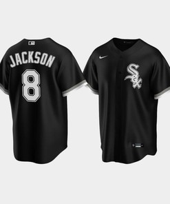 Men's Chicago White Sox 8 Bo Jackson Black Alternate Jersey - Robokeg