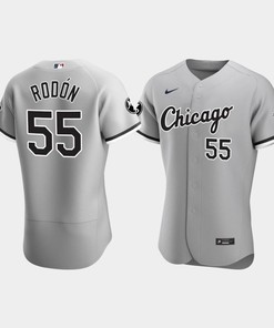 Men's Chicago White Sox Carlos Rodon 55 Gray MR Patch Player Jersey - Robokeg