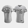 Men's Chicago White Sox Custom Gray MR Patch Player Jersey - Robokeg