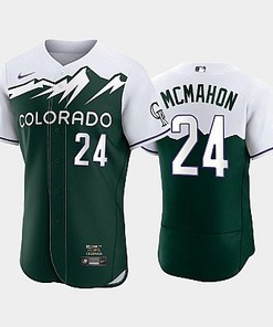 Men's Colorado Rockies 24 Ryan McMahon 2022-23 City Connect Green Jersey - Robokeg