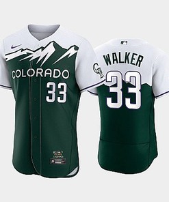 Men's Colorado Rockies 33 Larry Walker 2022-23 City Connect Green Jersey - Robokeg