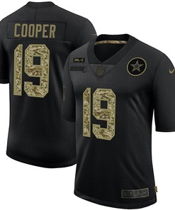 Mens Dallas Cowboys #19 Amari Cooper 2020 Black Camo Salute To Service Limited Stitched Nfl Jersey - Robokeg