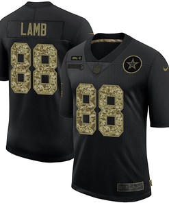 Mens Dallas Cowboys #88 Ceedee Lamb 2020 Black Camo Salute To Service Limited Stitched Nfl Jersey - Robokeg