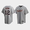 Men's Detroit Tigers 12 Brandon Dixon Gray Road Jersey - Robokeg