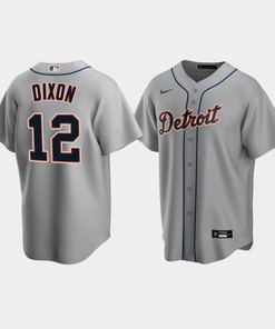 Men's Detroit Tigers 12 Brandon Dixon Gray Road Jersey - Robokeg
