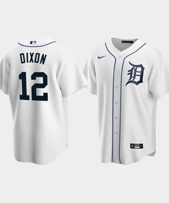 Men's Detroit Tigers 12 Brandon Dixon White Home Jersey - Robokeg