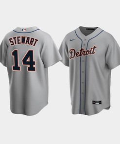 Men's Detroit Tigers 14 Christin Stewart Gray Road Jersey - Robokeg