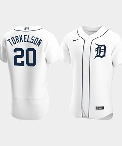 Men's Detroit Tigers 20 Spencer Torkelson White Home Jersey - Robokeg