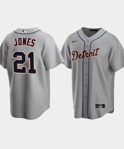 Men's Detroit Tigers 21 JaCoby Jones Gray Road Jersey - Robokeg