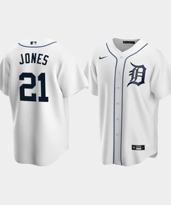 Men's Detroit Tigers 21 JaCoby Jones White Home Jersey - Robokeg