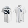 Men's Detroit Tigers 24 Miguel Cabrera White Home Jersey - Robokeg