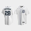 Men's Detroit Tigers 28 Niko Goodrum White Home Jersey - Robokeg
