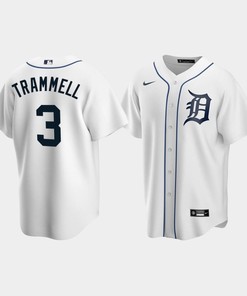 Men's Detroit Tigers 3 Alan Trammell White Home Jersey - Robokeg