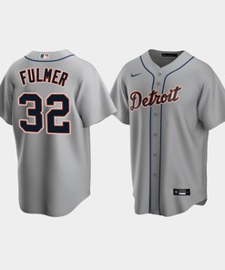Men's Detroit Tigers 32 Michael Fulmer Gray Road Jersey - Robokeg
