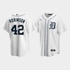 Men's Detroit Tigers 42 Jackie Robinson White Home Jersey - Robokeg