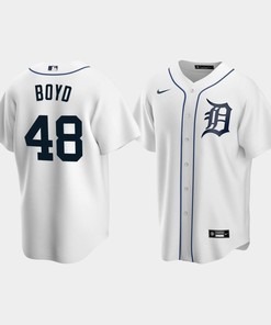 Men's Detroit Tigers 48 Matthew Boyd White Home Jersey - Robokeg