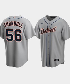Men's Detroit Tigers 56 Spencer Turnbull Gray Road Jersey - Robokeg