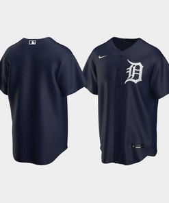 Men's Detroit Tigers Alternate Navy Jersey - Robokeg