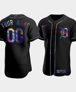 Men's Detroit Tigers Custom Black Golden Edition Holographic Jersey - Robokeg
