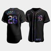 Men's Detroit Tigers Niko Goodrum 28 Black Golden Edition Holographic Jersey - Robokeg